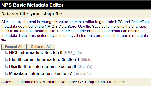 NPS Profile Sections